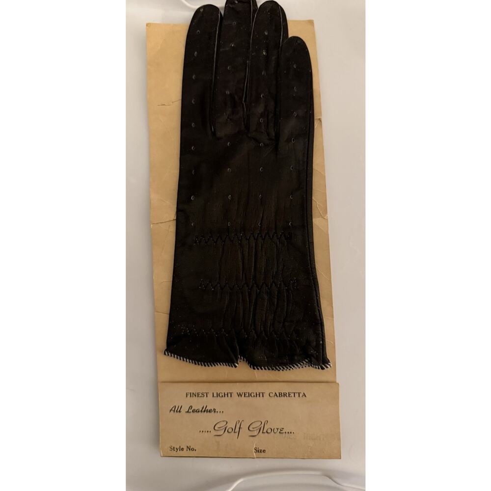 VTG Black Leather Golf Glove Deadstock L